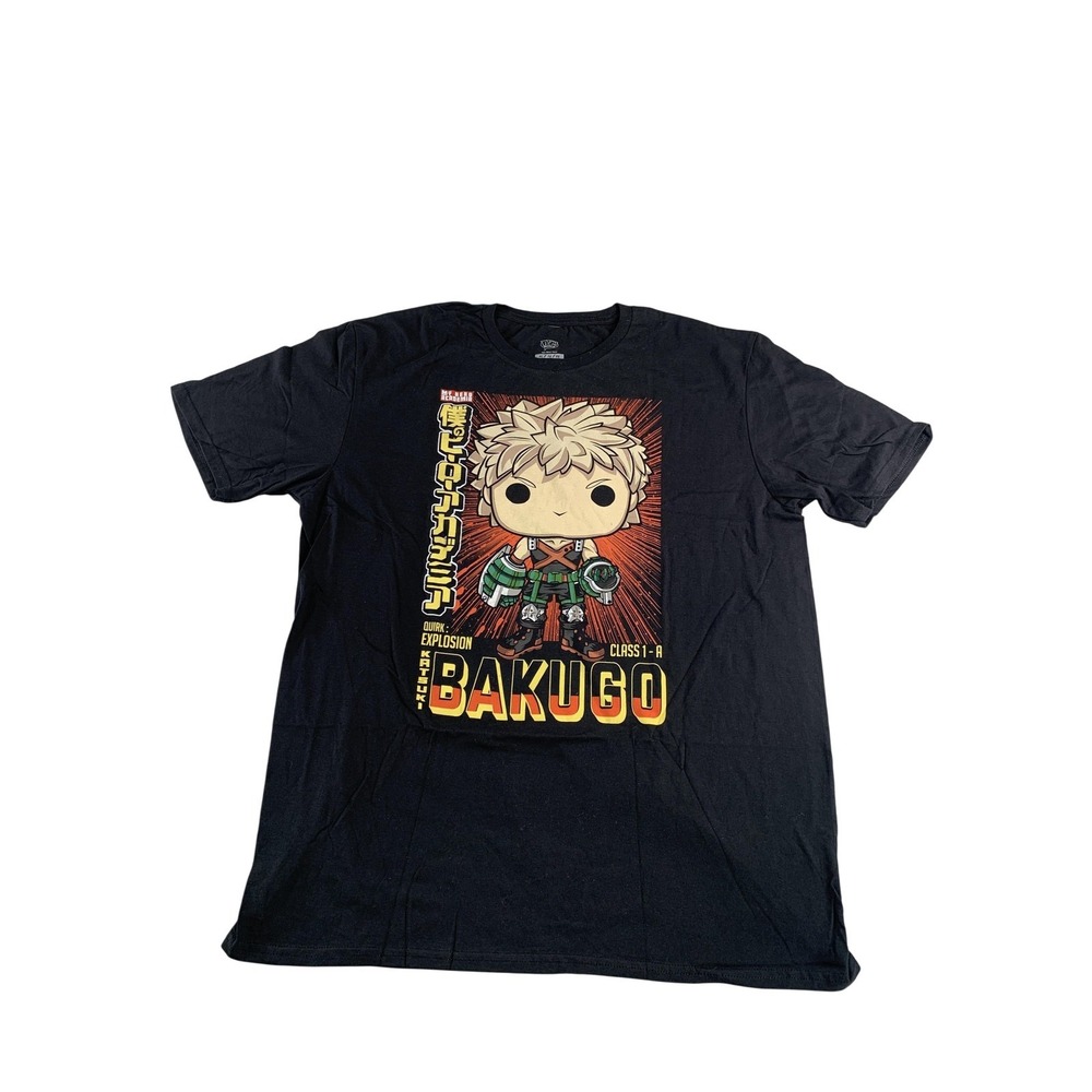 My Hero Academia Shirt Mens XL Black Katsuki Bakugo Funko Pop Tees Anime Graphic